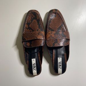 Zara animal print mule loafers NWOT🌿